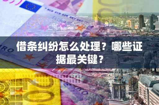 济南借条纠纷怎么处理？哪些证据最关键？
