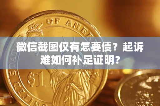 济南微信截图仅有怎要债？起诉难如何补足证明？